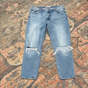 Abercrombie & Fitch Light Blue Ripped Skinny Jeans